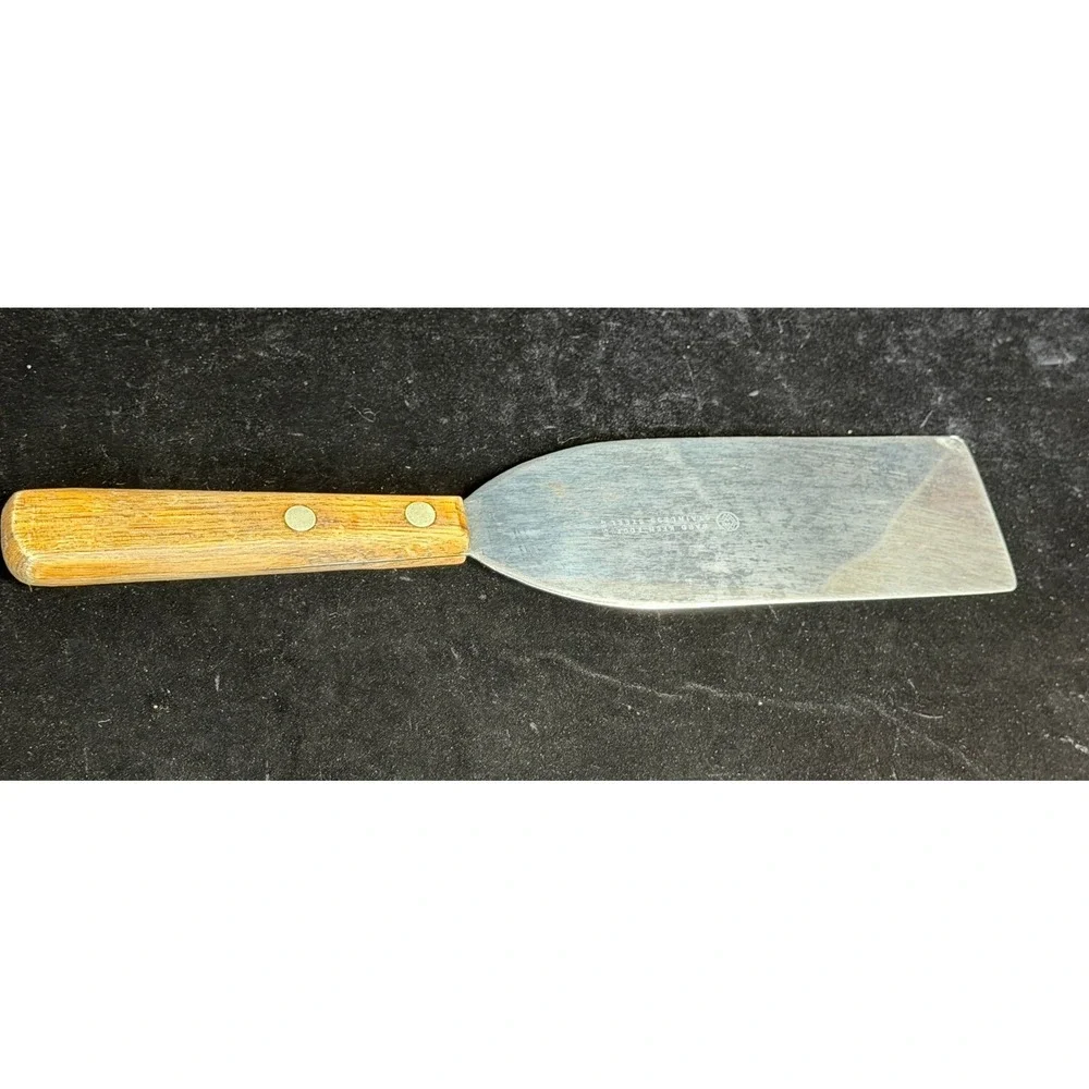 Vintage 4pc Kitchen Utensils: Ekco, Montgomery Ward Spatula Set and Wooden Tongs